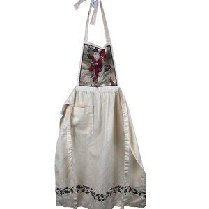 Smithsonian Institute Easy Care Santa On Bicycle Deer Holly Apron